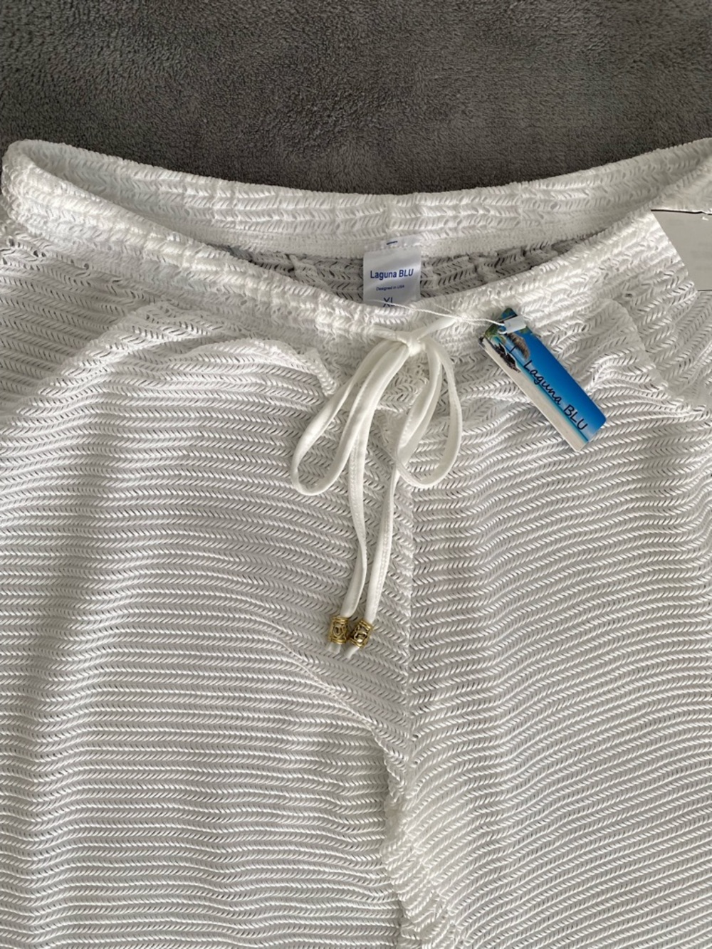 Laguna Blu White Cover Up Pants XL NWT Beach Resort Sheer Wide Leg